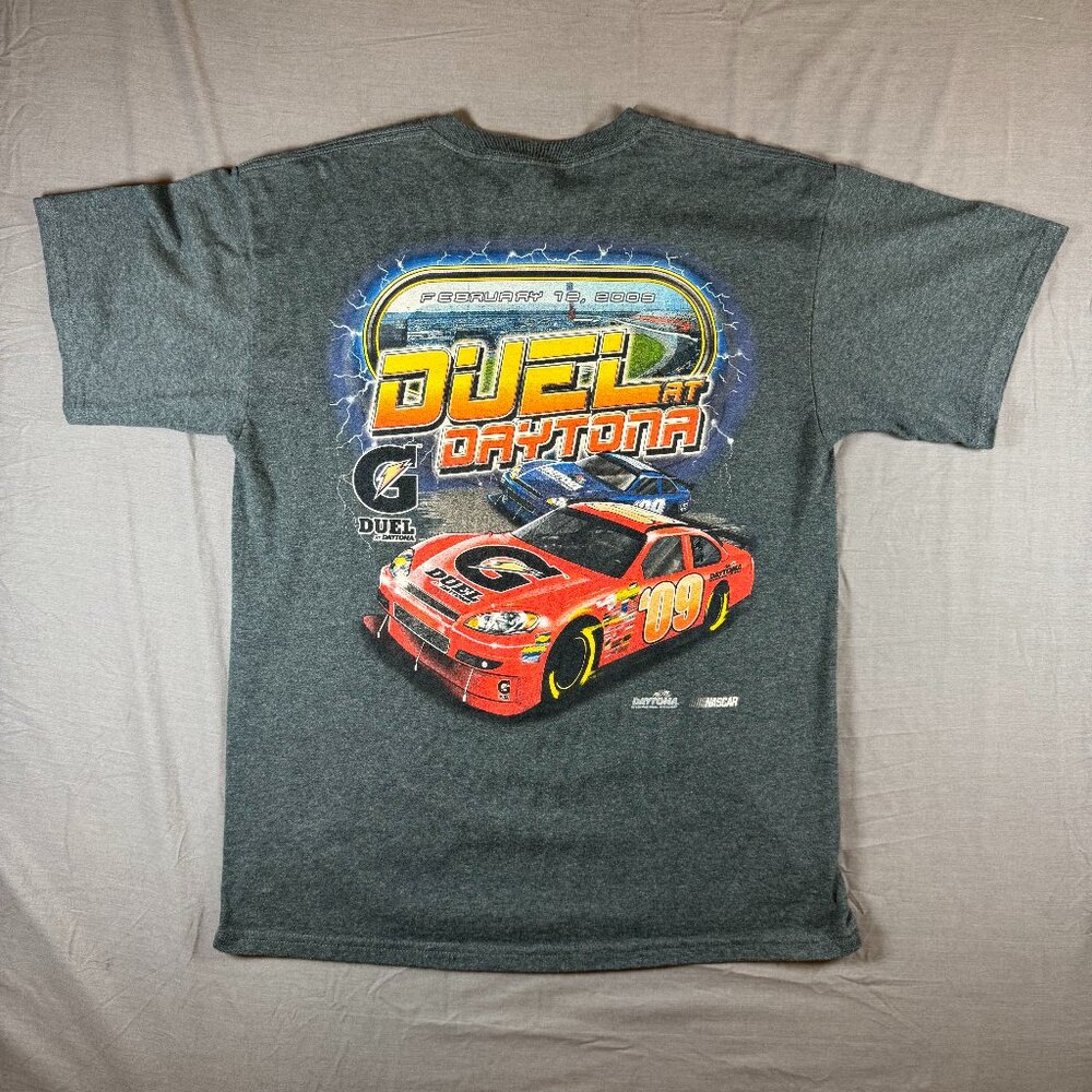 Y2K Nascar Shirt Gray Mens Large Gatorade Duel Daytona Racing Tee